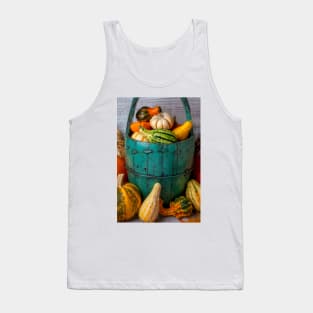 Green Bucket Full Of Autumn Pumpkins And Gourds Tank Top